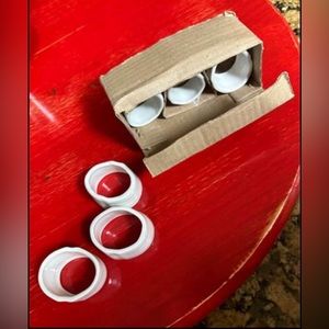 New White Vintage Porcelain Napkin Rings Set of 6